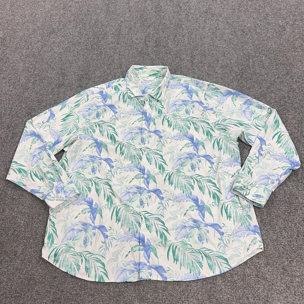 Tommy Bahama Shirt Mens 2XL Multicolor Tropical Long Sleeve Button Siesta Key